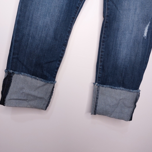 KUT from the Kloth Cameron Straight Leg Jean Dark Wash Distressed Womens Size 8 - Picture 9 of 12